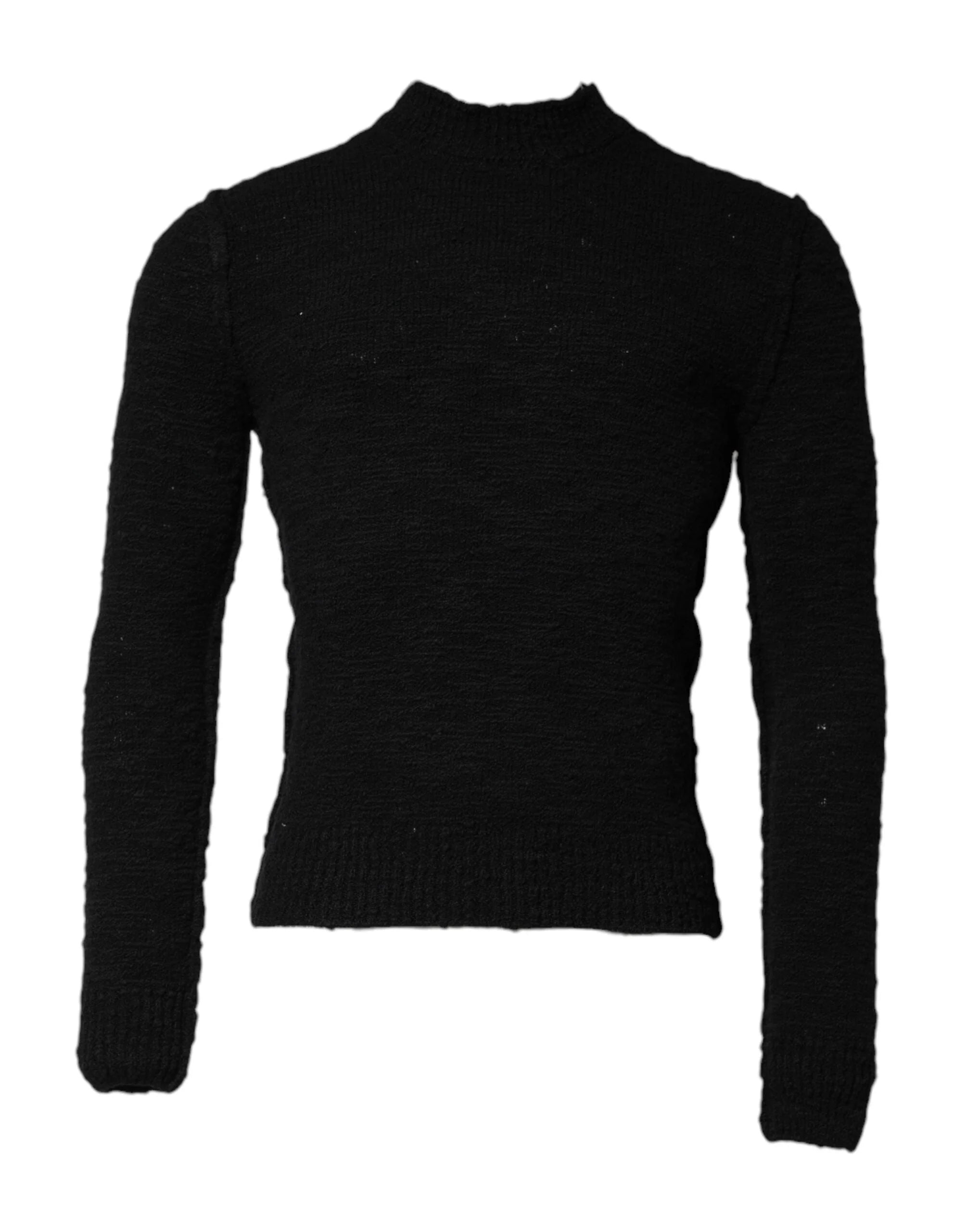 Dolce & Gabbana Black Wool Knit Crew Neck Pullover Sweater - IT44 | XS - Sweaters