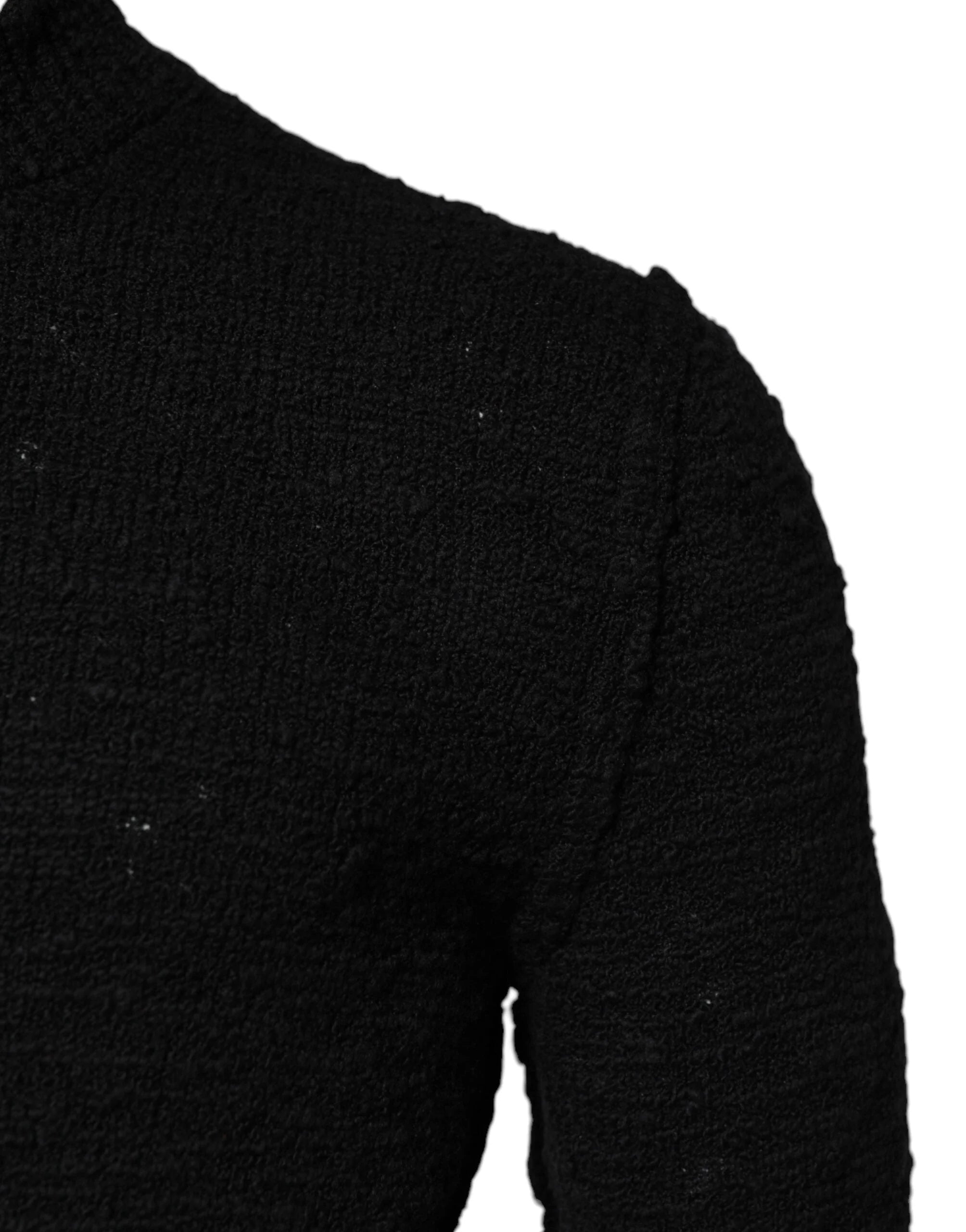 Dolce & Gabbana Black Wool Knit Crew Neck Pullover Sweater - IT44 | XS - Sweaters
