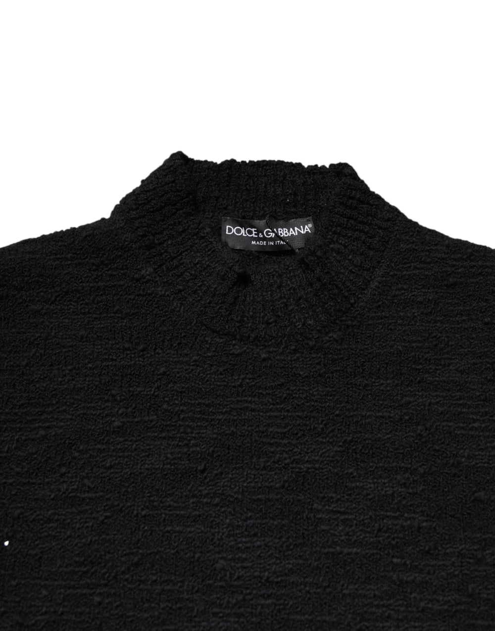 Dolce & Gabbana Black Wool Knit Crew Neck Pullover Sweater - IT44 | XS - Sweaters
