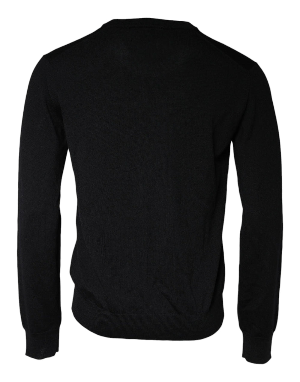 Dolce & Gabbana Black Wool Knit Crew Neck Pullover Sweater - IT50 | L - Sweaters