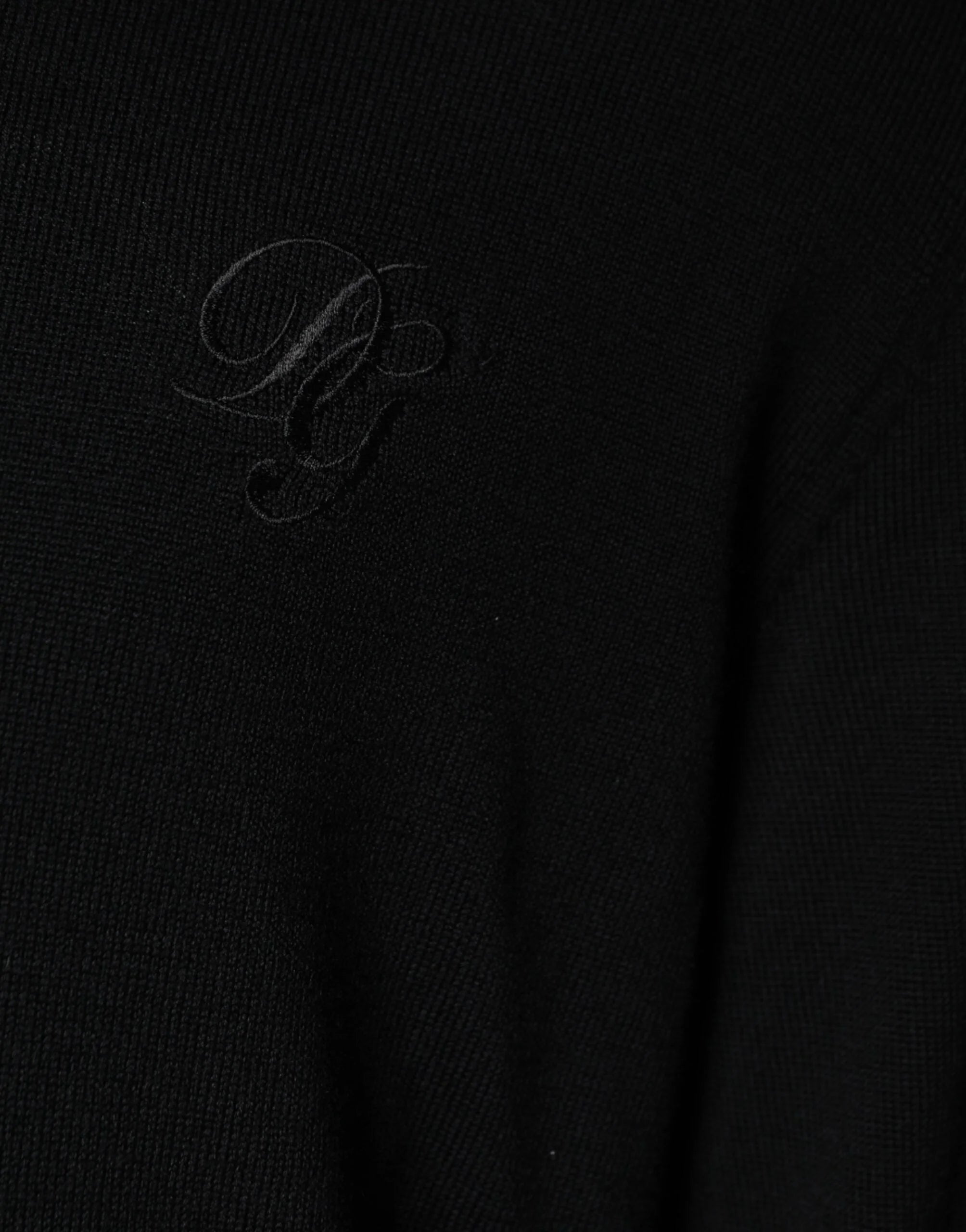 Dolce & Gabbana Black Wool Knit Crew Neck Pullover Sweater - IT50 | L - Sweaters