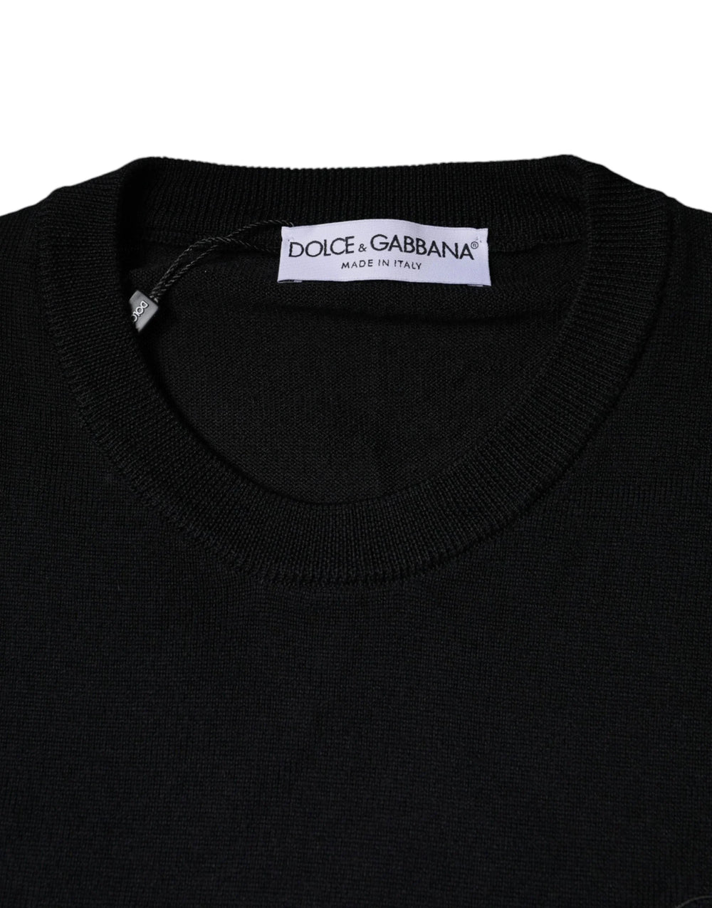 Dolce & Gabbana Black Wool Knit Crew Neck Pullover Sweater - IT50 | L - Sweaters