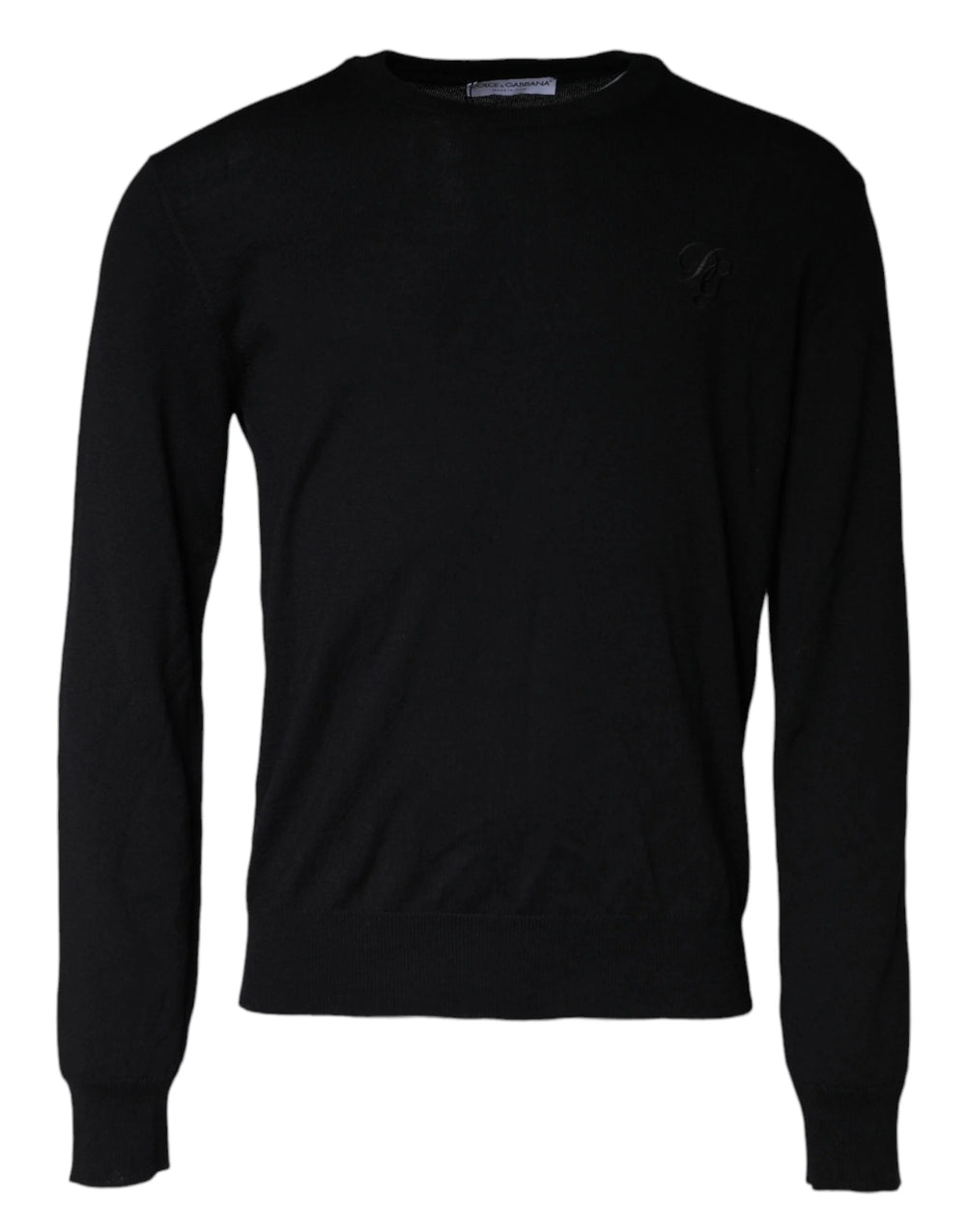 Dolce & Gabbana Black Wool Knit Crew Neck Pullover Sweater - IT50 | L - Sweaters
