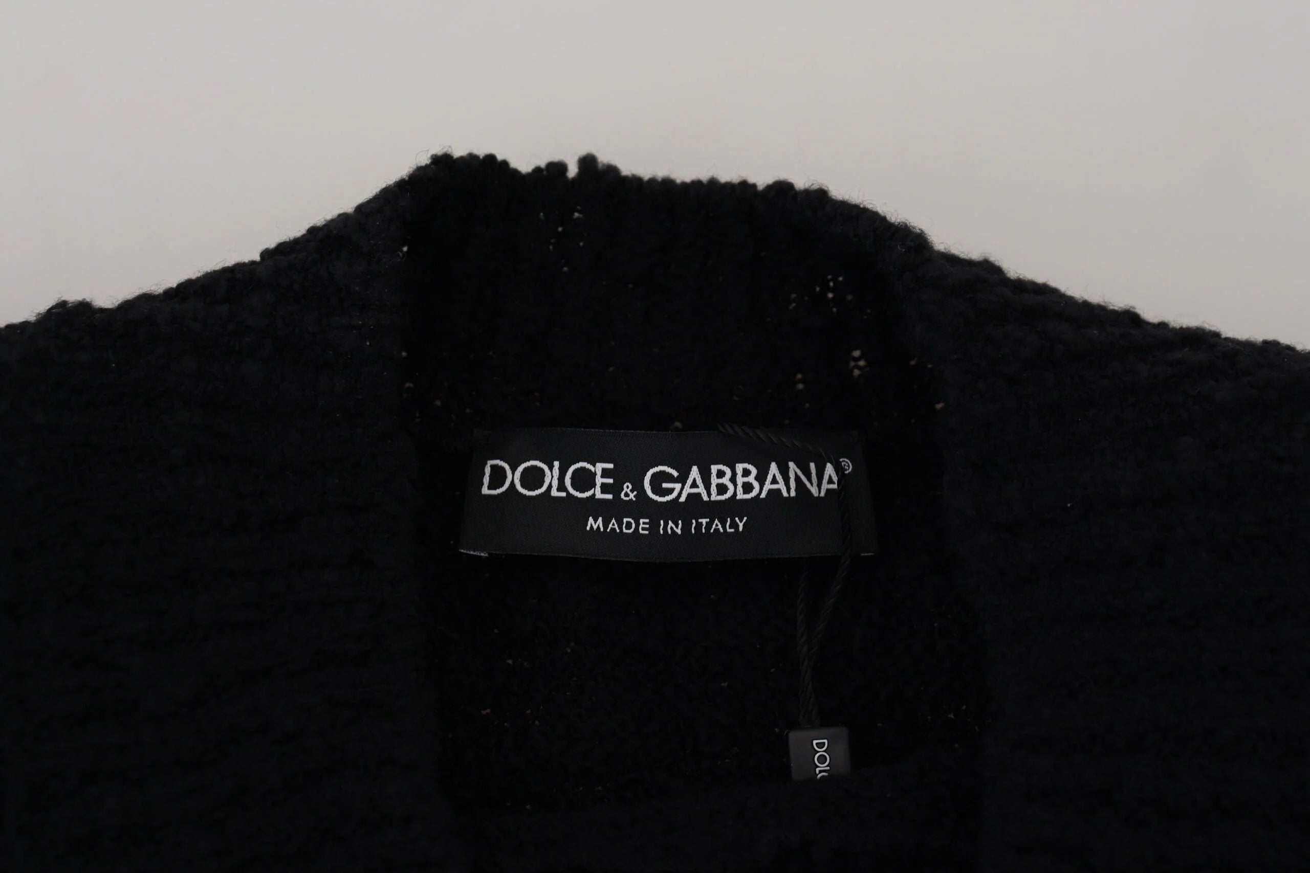 Dolce & Gabbana Black Wool Knit Crewneck Pullover Sweater - IT40|S - Sweaters