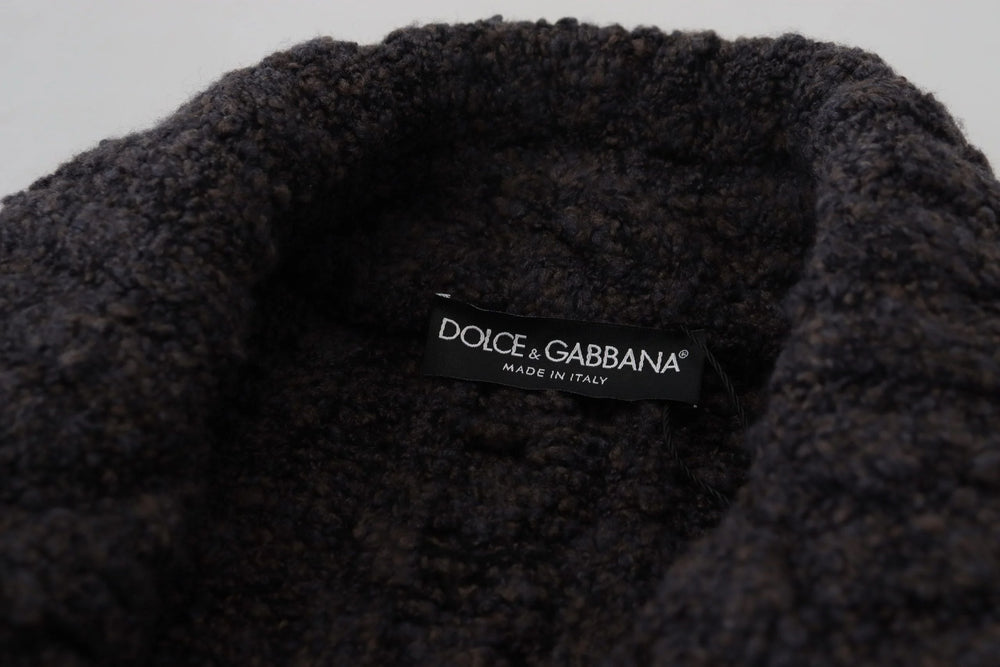 Dolce & Gabbana Black Wool Knit Double Breasted Coat Jacket - IT46 | S - Overcoats