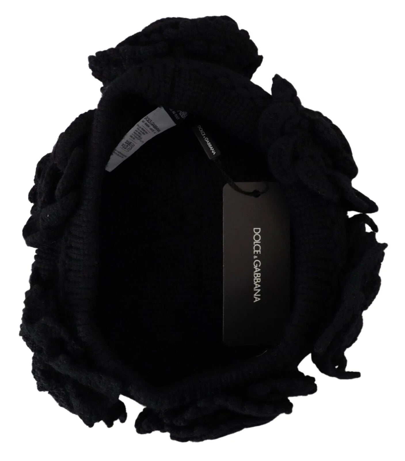 Dolce & Gabbana Black Wool Knit Winter Beanie Hat - Beanies