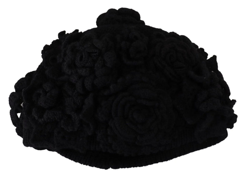 Dolce & Gabbana Black Wool Knit Winter Beanie Hat - Beanies