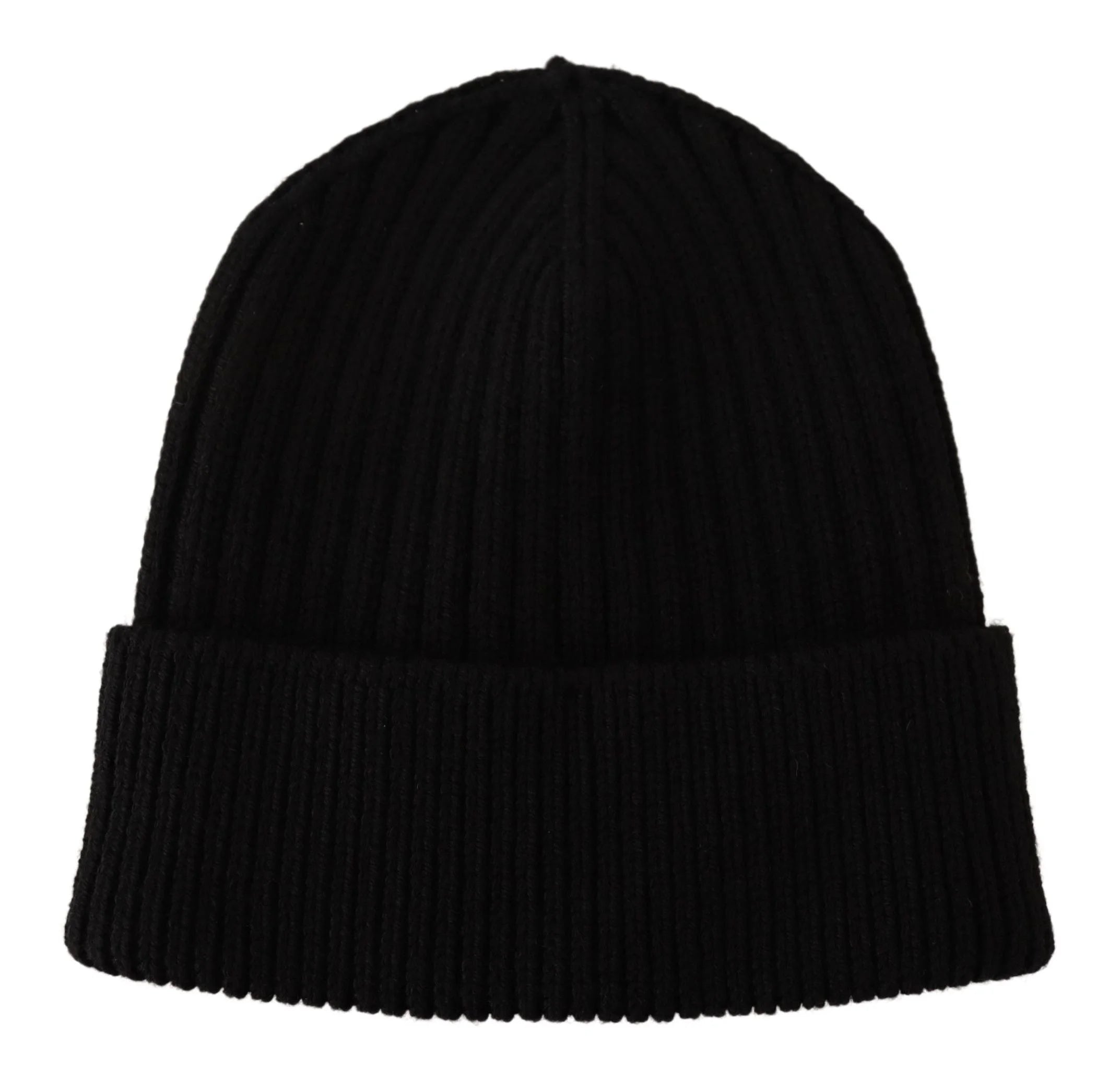 Dolce & Gabbana Black Wool Knit Women Winter Hat - Beanies