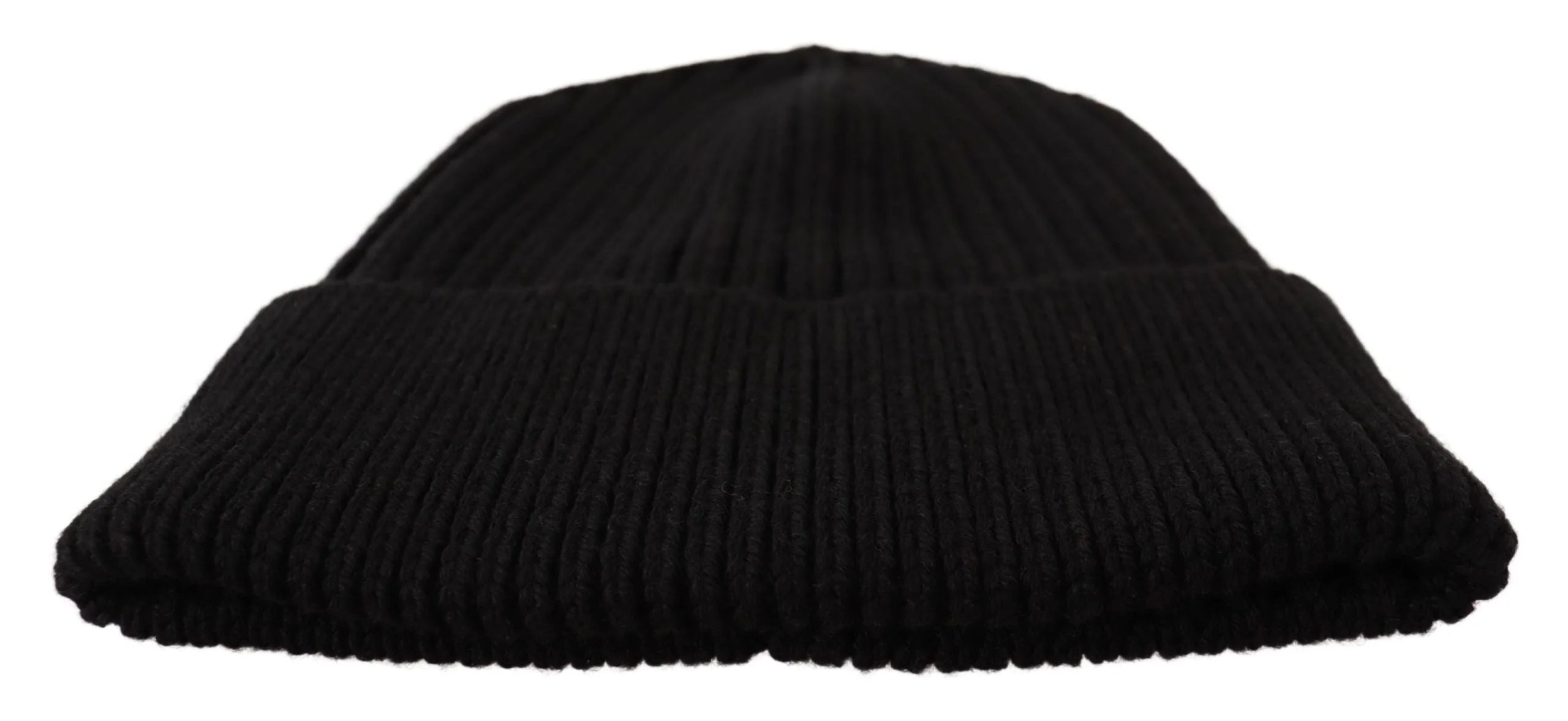 Dolce & Gabbana Black Wool Knit Women Winter Hat - Beanies