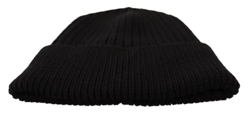 Dolce & Gabbana Black Wool Knit Women Winter Hat - Beanies