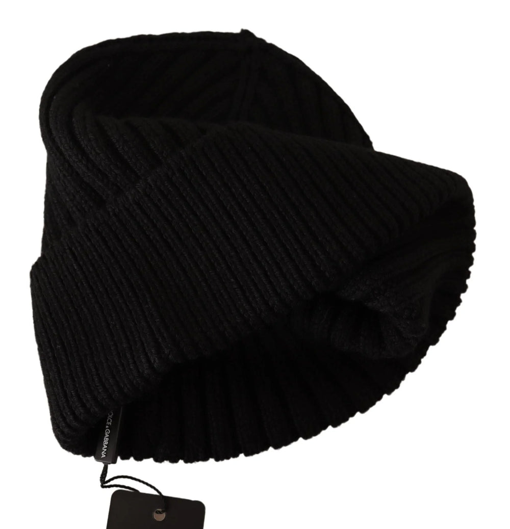 Dolce & Gabbana Black Wool Knit Women Winter Hat - Beanies