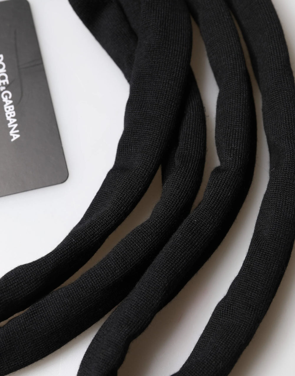 Dolce & Gabbana Schwarze Woll-Gestrickte Halstuch-Schal für Herren