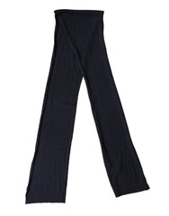 Dolce & Gabbana Black Wool Knitted Shawl Neck Wrap 200cm x 25cm Scarf