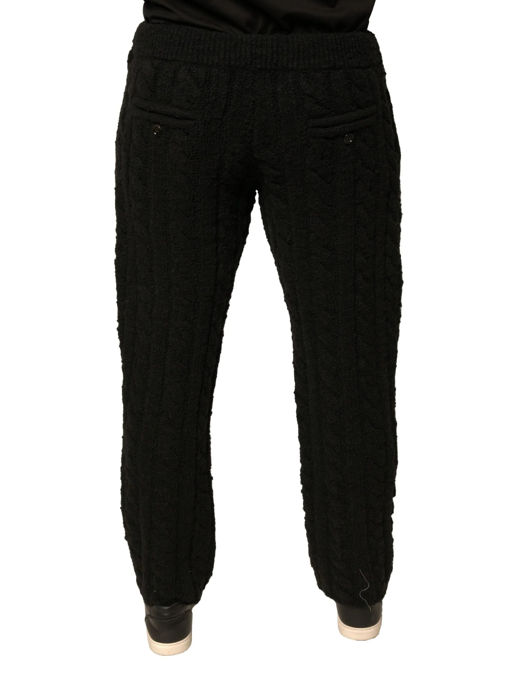 Dolce & Gabbana Black Wool Knitted Skinny Pants - IT44 | XS - Trousers