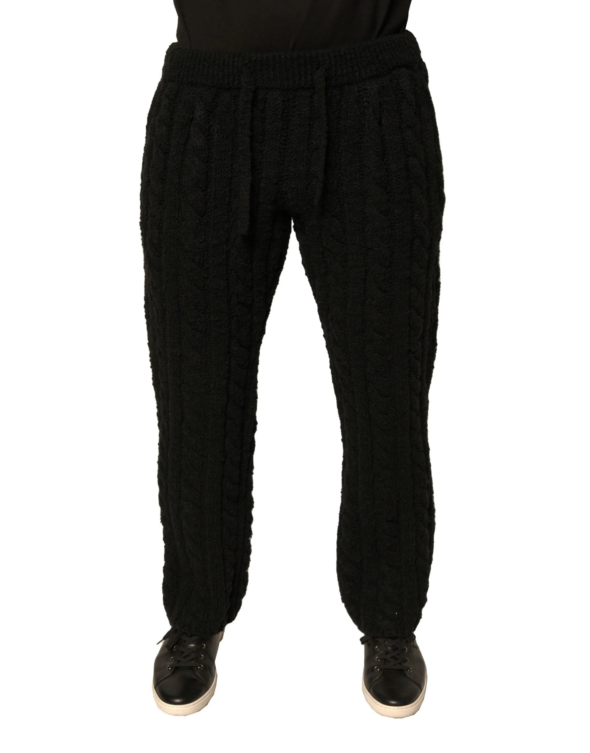 Dolce & Gabbana Black Wool Knitted Skinny Pants - IT44 | XS - Trousers