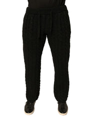 Dolce & Gabbana Black Wool Knitted Skinny Pants - IT44 | XS - Trousers