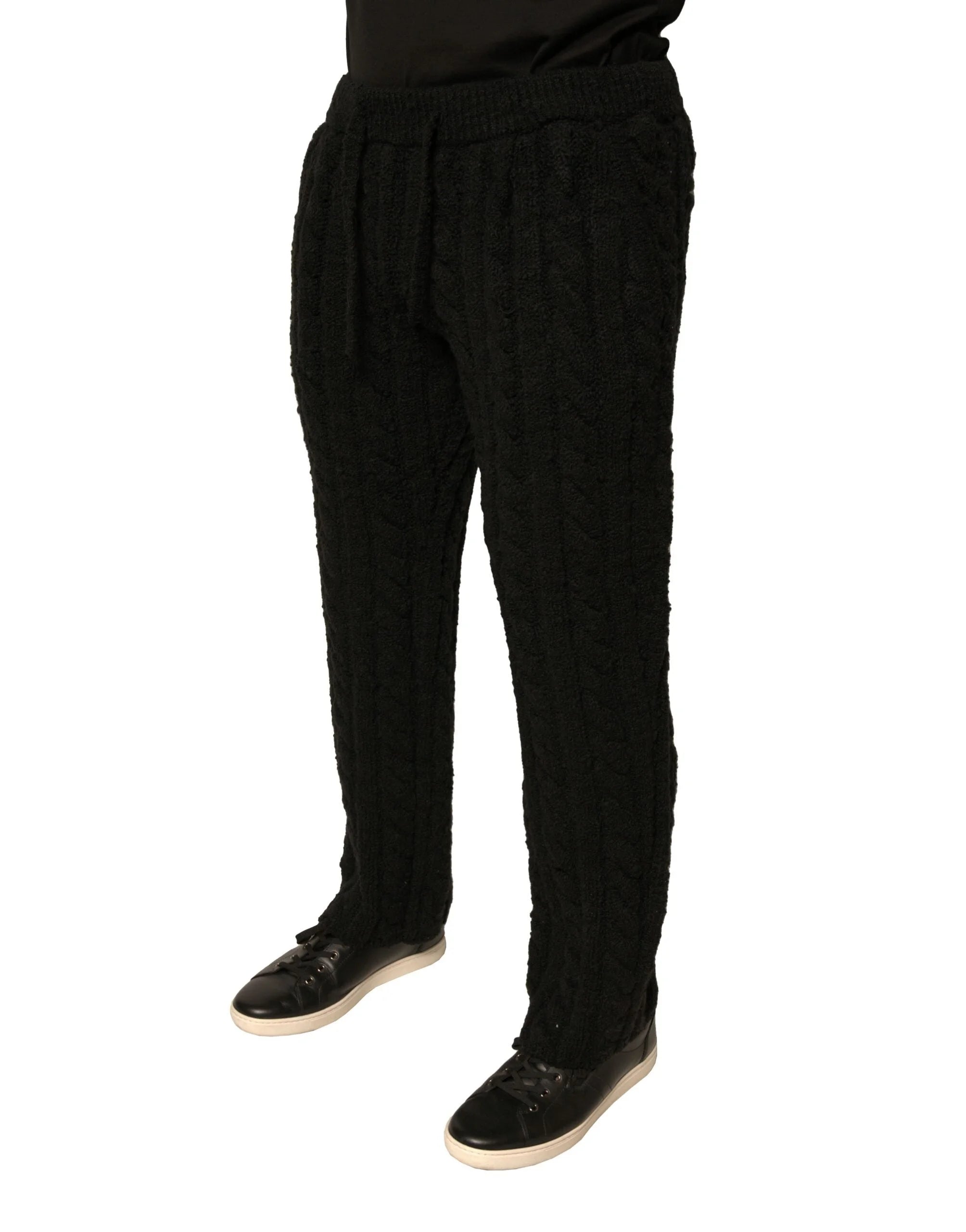 Dolce & Gabbana Black Wool Knitted Skinny Pants - IT44 | XS - Trousers
