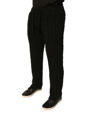 Dolce & Gabbana Black Wool Knitted Skinny Pants - IT44 | XS - Trousers