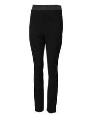Dolce & Gabbana Black Wool Leggings Stretch Pants - IT40|S - Leggings