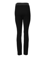 Dolce & Gabbana Zwarte Wol Leggings Stretch Broek - IT40|S