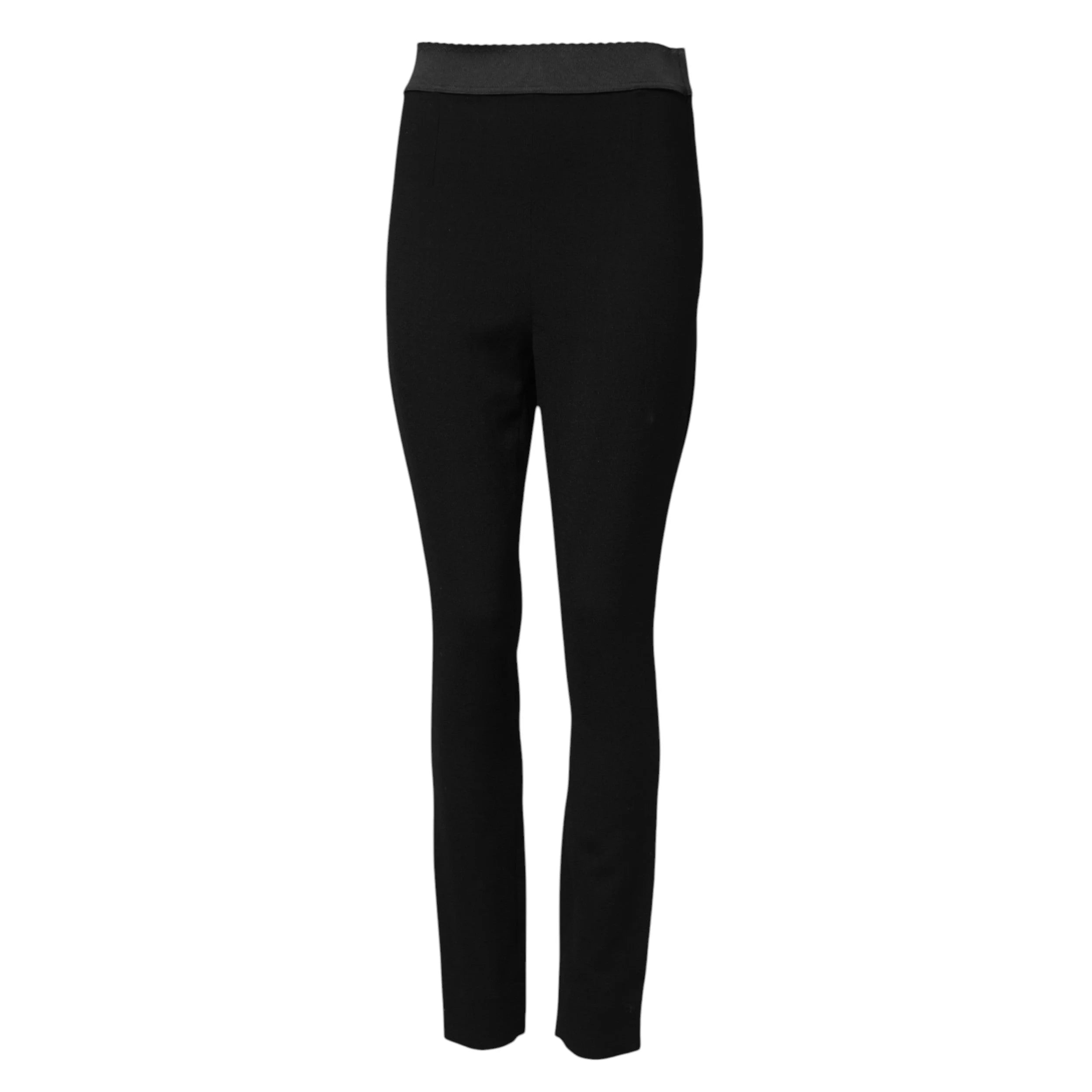Dolce & Gabbana Zwarte Wollen Leggings Stretch Broek - IT40|S