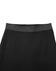 Dolce & Gabbana Zwarte Wollen Leggings Stretch Broek - IT40|S