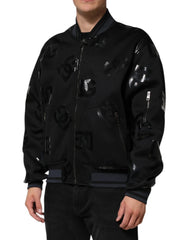 Dolce & Gabbana Black Wool Logo DG Mania Men Bomber Jacket - IT54 | XL - Bomber Jackets