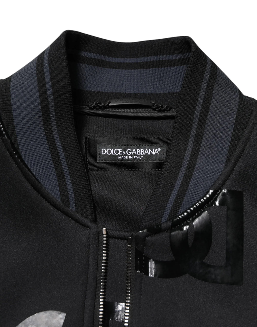 Dolce & Gabbana Black Wool Logo DG Mania Men Bomber Jacket - IT54 | XL - Bomber Jackets