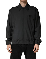 Dolce & Gabbana Black Wool Logo Full Zip Men Bomber Jacket - IT48 | M - Bomber Jackets