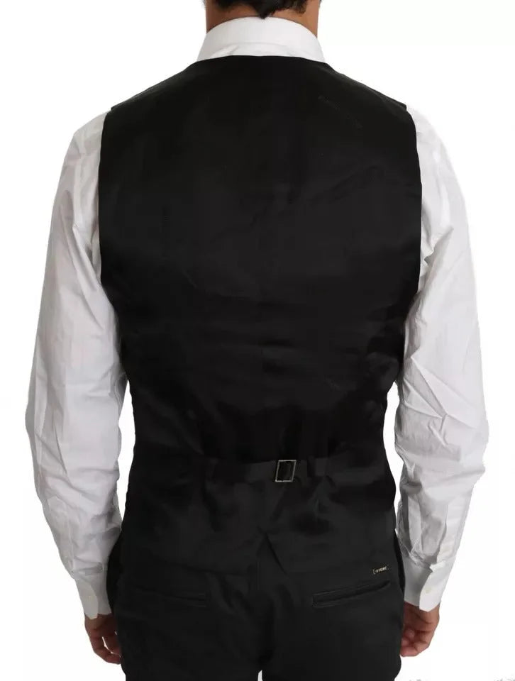 Dolce & Gabbana Black Wool Logo Waistcoat Vest - IT46 | S - Vests