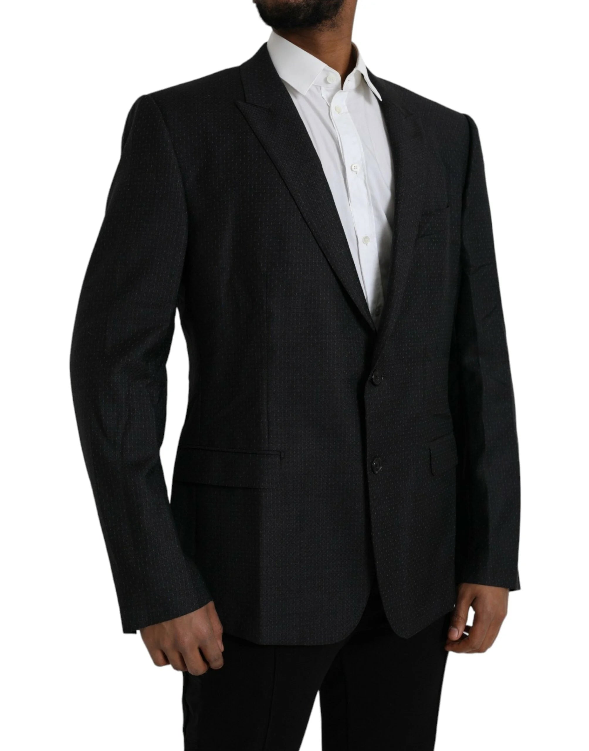 Dolce & Gabbana Black Wool MARTINI Single Breasted Coat Blazer - IT56 | XXL - Sport Jackets