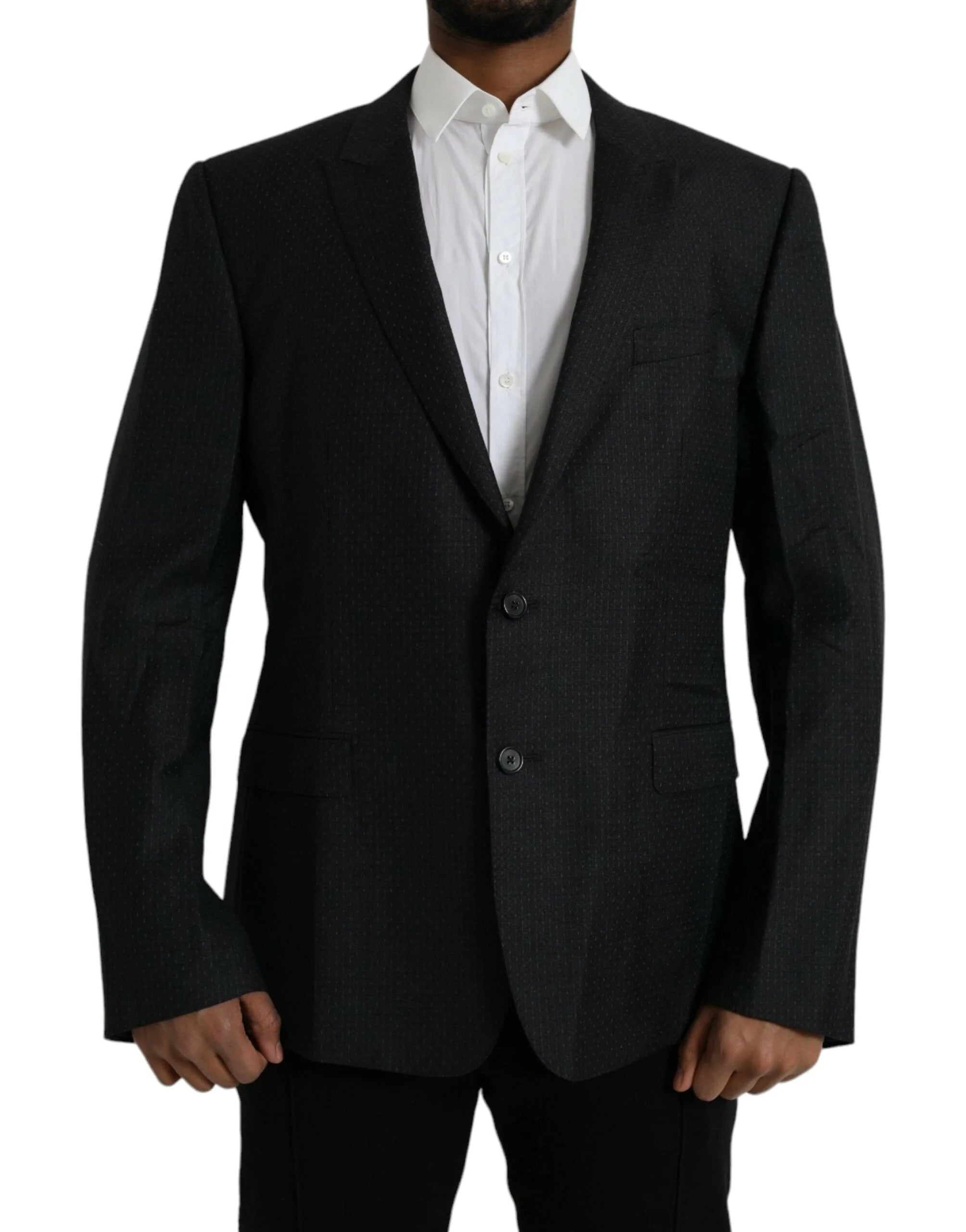 Dolce & Gabbana Black Wool MARTINI Single Breasted Coat Blazer - IT56 | XXL - Sport Jackets