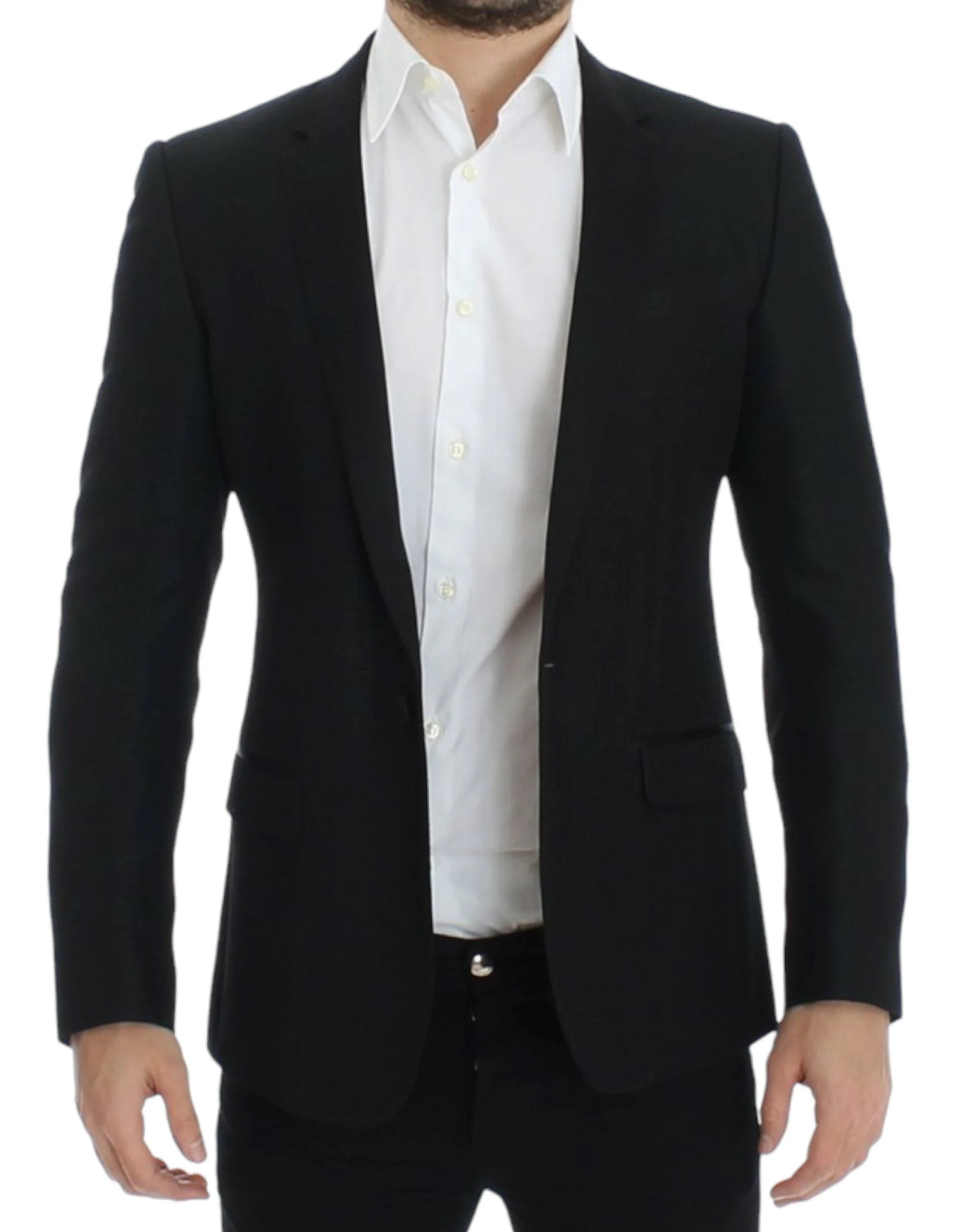 Dolce & Gabbana Black wool MARTINI slim blazer - IT46 | S - Sport Jackets