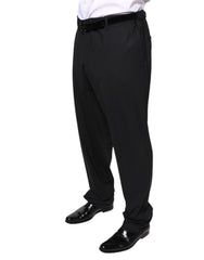 Dolce & Gabbana Black Wool Men Formal Dress Pants - IT58 | XXL - Trousers