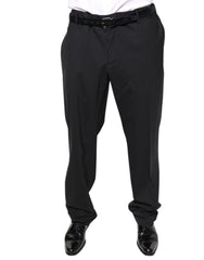Dolce & Gabbana Black Wool Men Formal Dress Pants - IT58 | XXL - Trousers