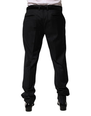 Dolce & Gabbana Black Wool Men Formal Dress Trouser Pants - IT56 | XXL - Trousers