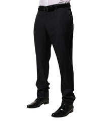 Dolce & Gabbana Black Wool Men Formal Dress Trouser Pants - IT56 | XXL - Trousers