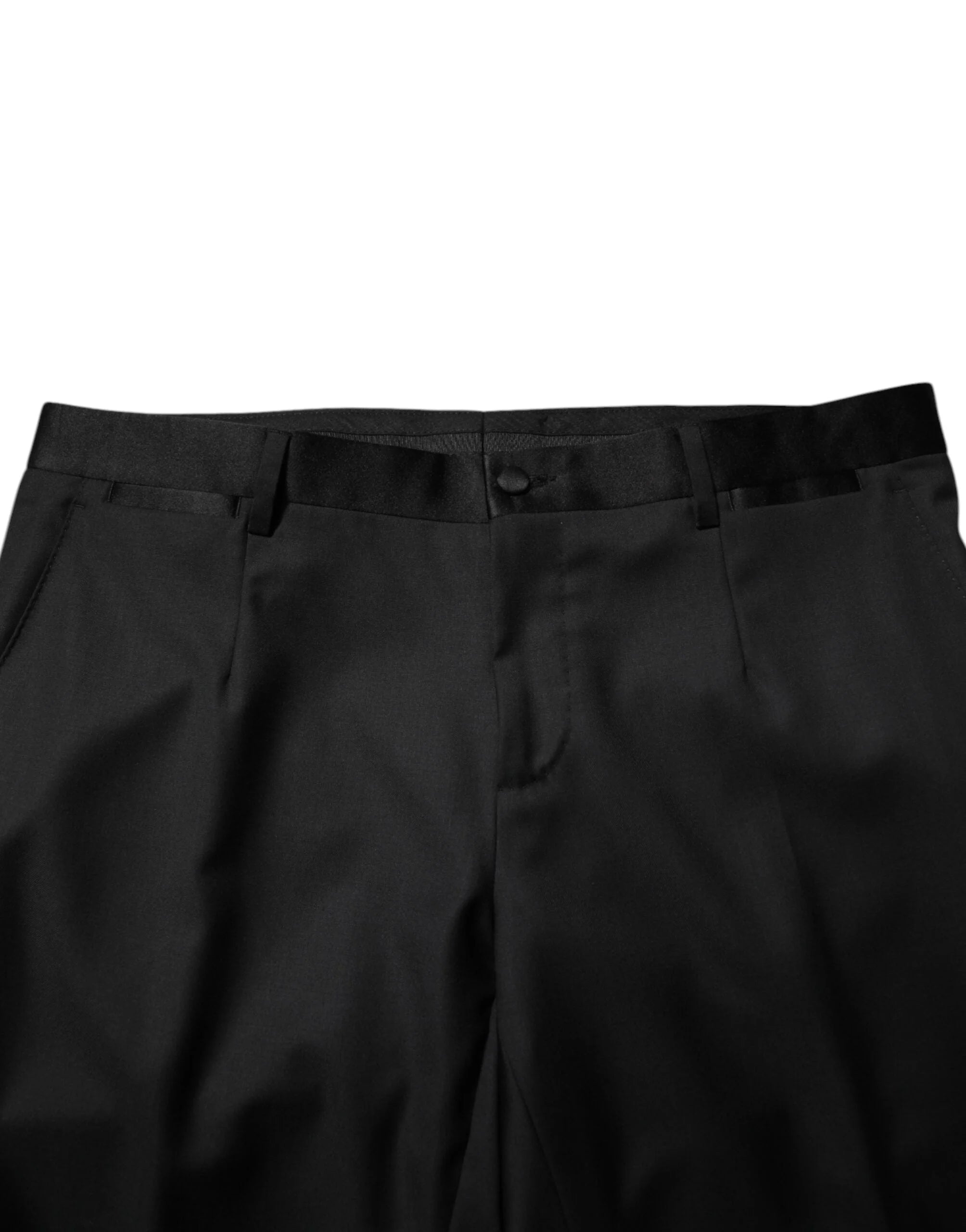 Dolce & Gabbana Black Wool Men Single Breasted 2 Piece Suit - IT52 | XL - Pant Suits