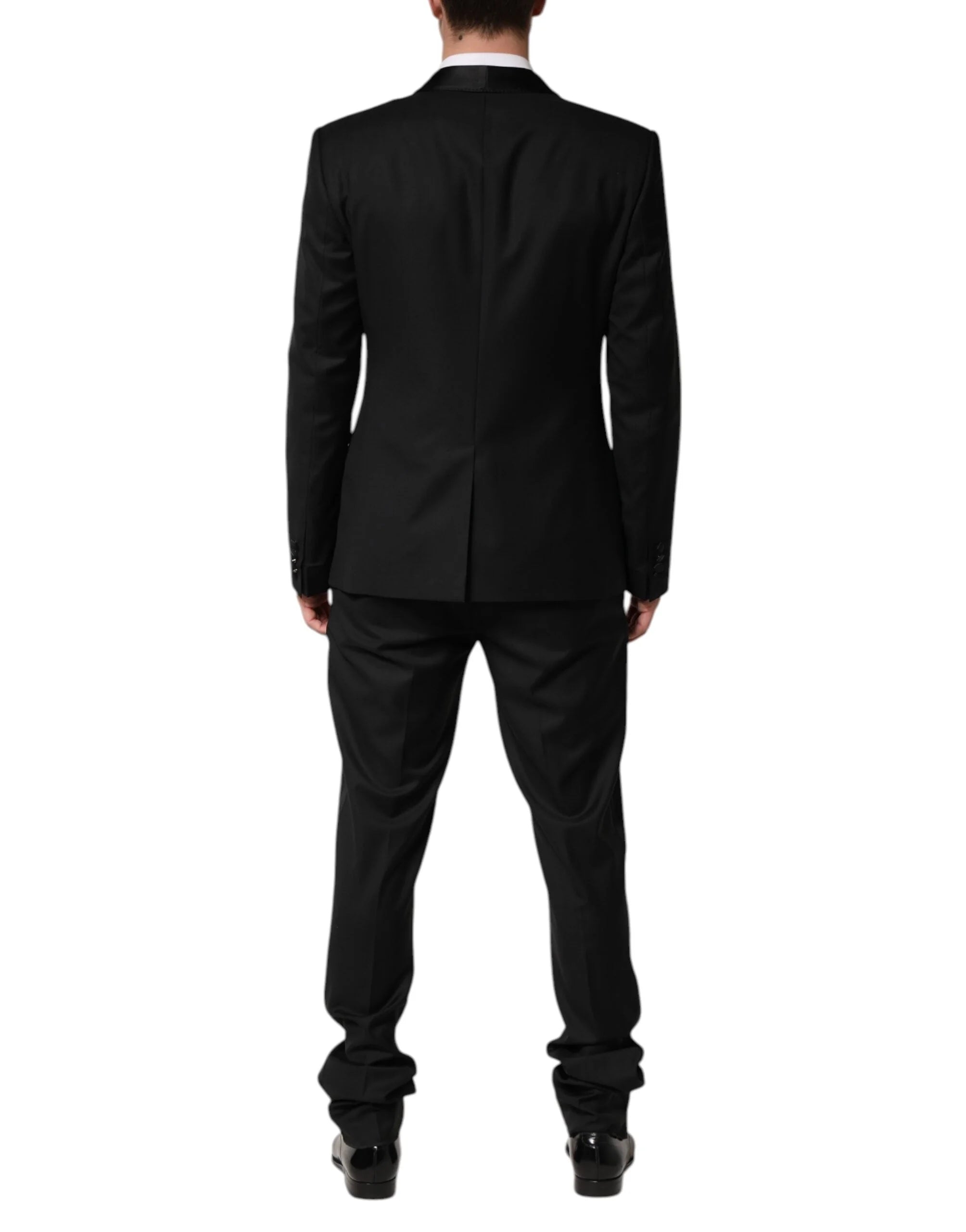 Dolce & Gabbana Black Wool Men Single Breasted 2 Piece Suit - IT52 | XL - Pant Suits