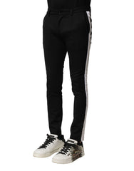 Dolce & Gabbana Black Wool Men Skinny Mid Waist Pants - IT46 | S - Trousers