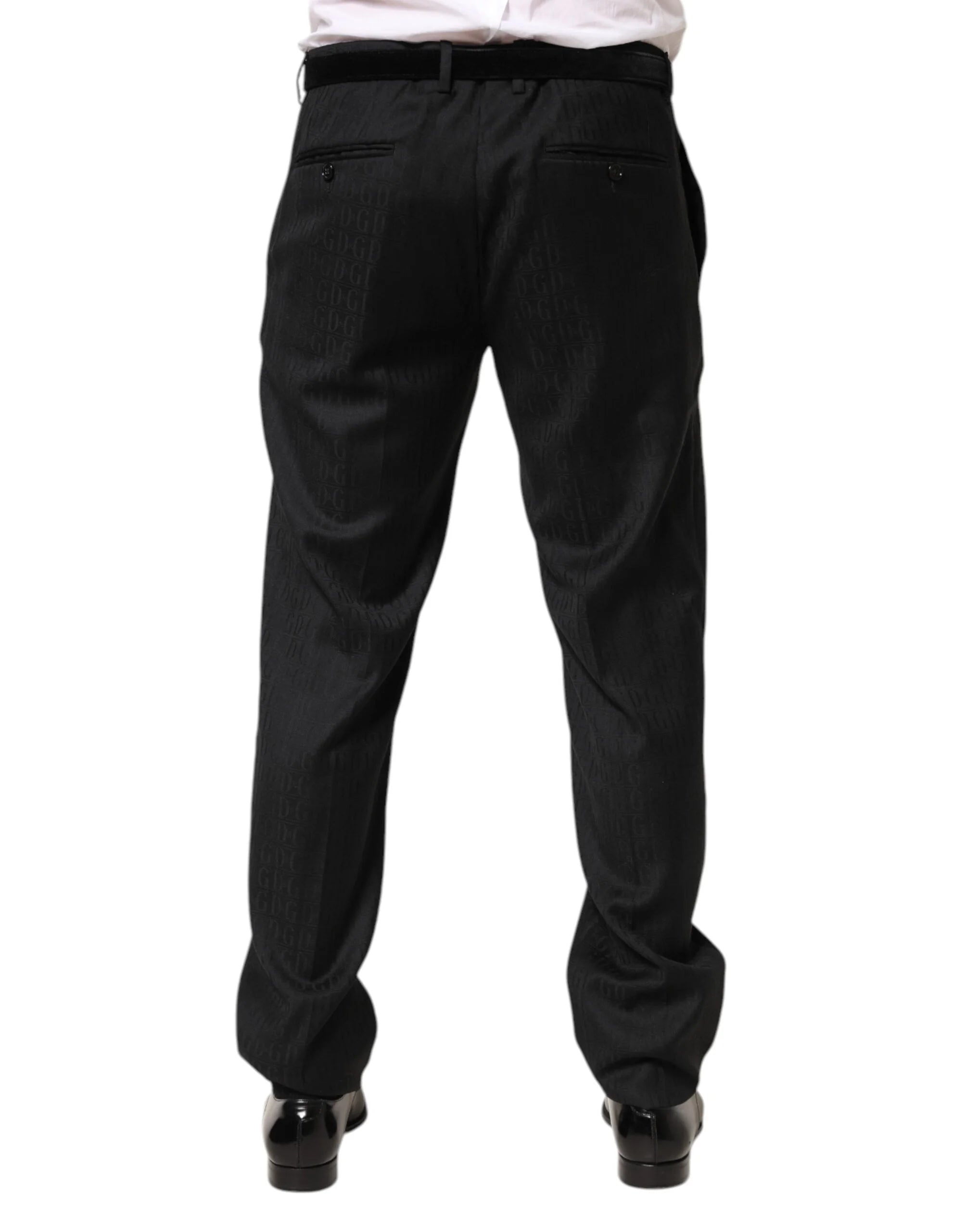 Dolce & Gabbana Black Wool Mid Waist Dress Men Trouser Pants - IT52 | XL - Trousers