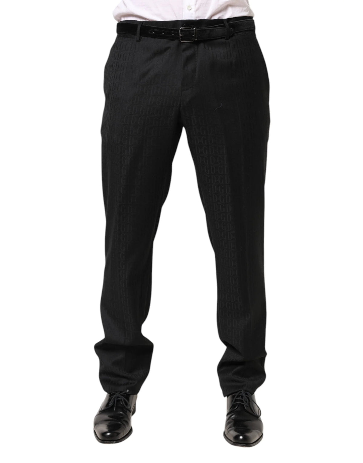 Dolce & Gabbana Black Wool Mid Waist Dress Men Trouser Pants - IT52 | XL - Trousers