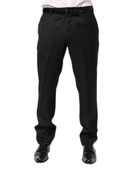 Dolce & Gabbana Black Wool Mid Waist Dress Men Trouser Pants - IT52 | XL - Trousers