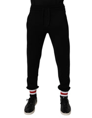 Dolce & Gabbana Black Wool Mid Waist Jogger Sweatpants Pants - Joggers