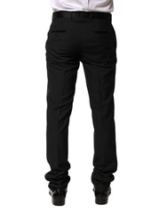 Dolce & Gabbana Black Wool Mid Waist Men Dress Trousers Pants - IT46 | S
