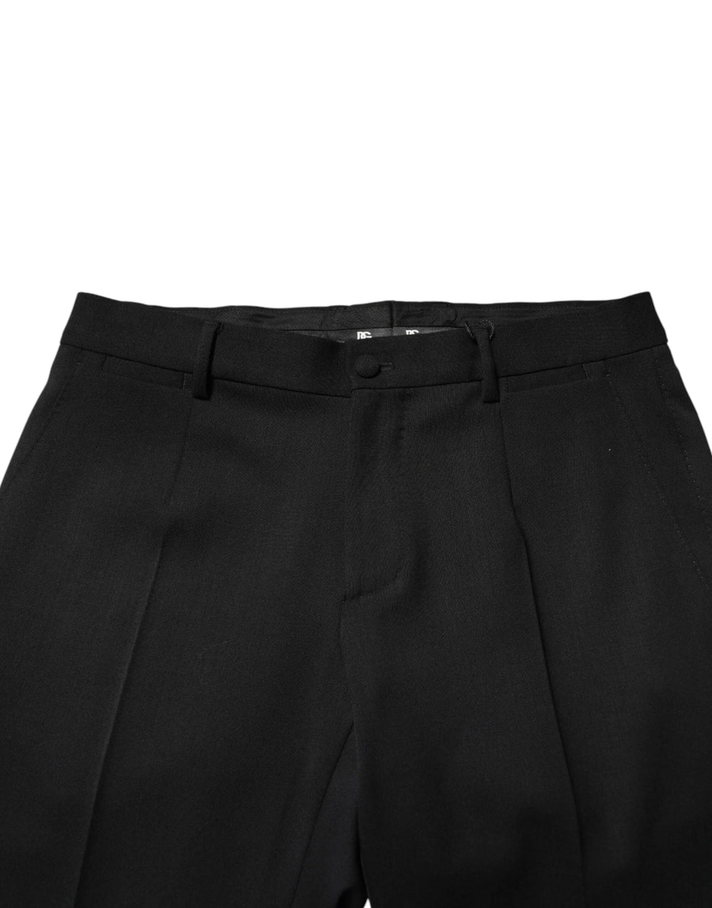 Dolce & Gabbana Black Wool Mid Waist Men Dress Trousers Pants - IT46 | S
