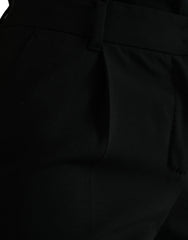 Dolce & Gabbana Black Wool Mid Waist Tapered Pants - IT38 | XS - Trousers