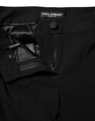 Dolce & Gabbana Black Wool Mid Waisted Tapered Dress Pants - IT36|XXS - Trousers