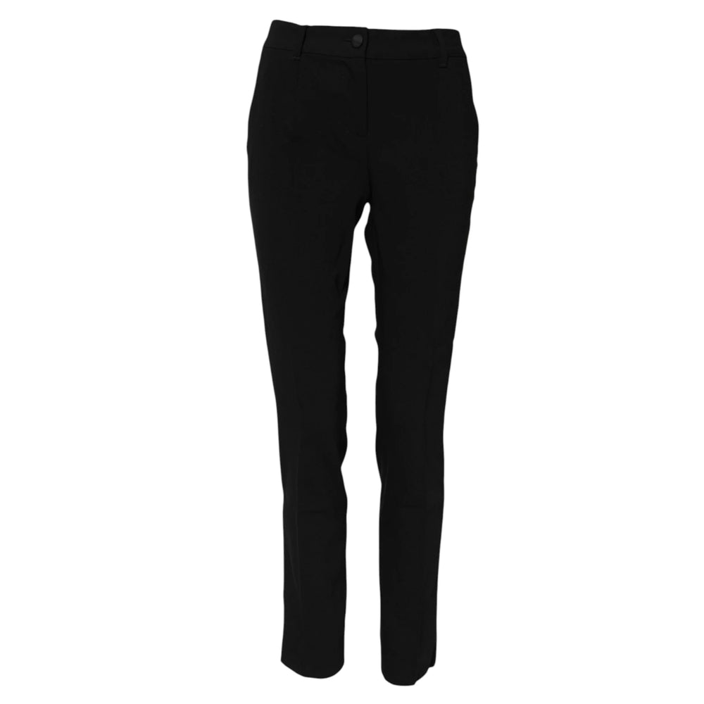 Dolce & Gabbana Black Wool Mid Waisted Tapered Dress Pants - IT36|XXS - Trousers