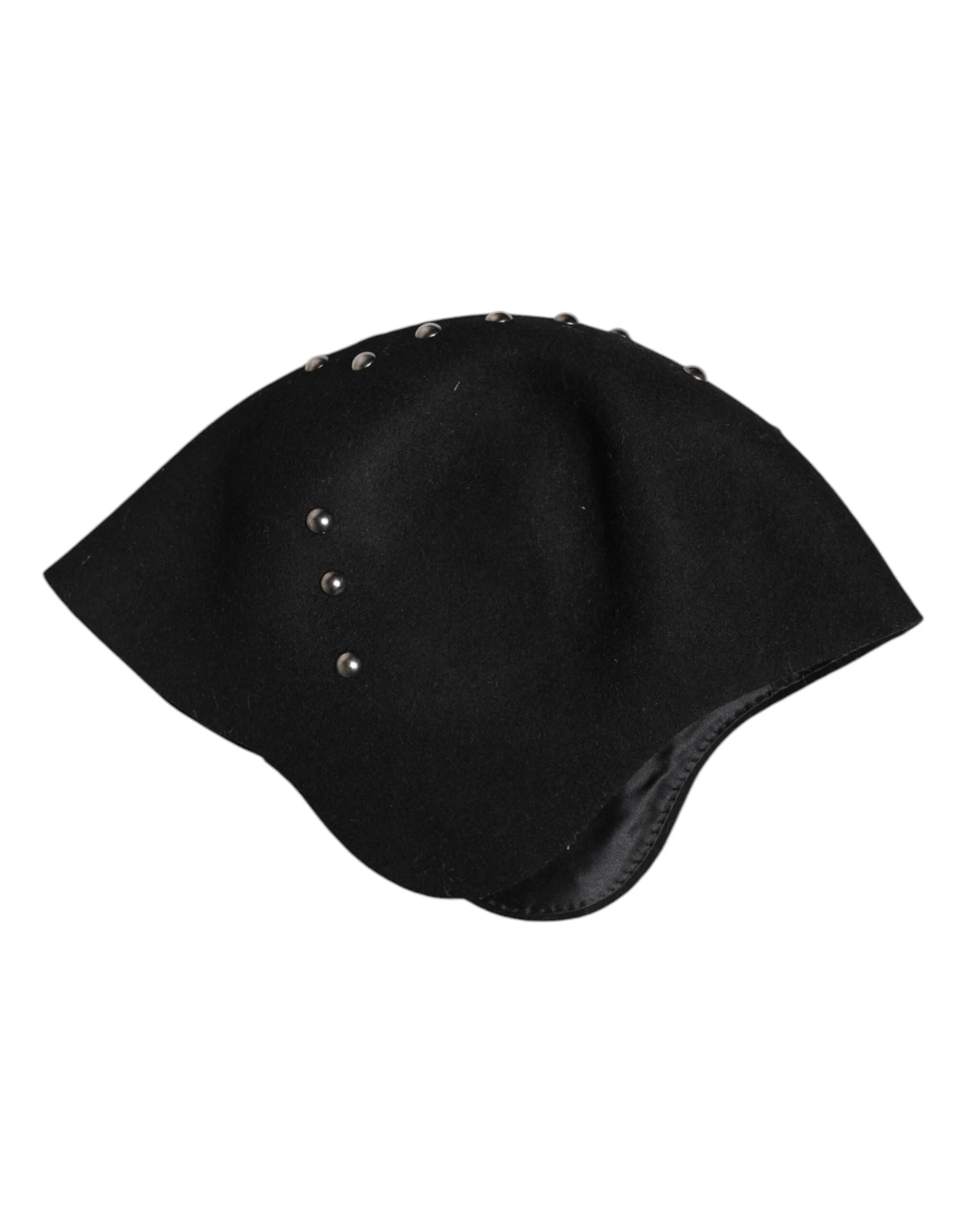 Dolce & Gabbana Black Wool Multicolor Embellished Cloche Hat - Hats